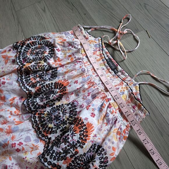 Anthropologie Antik Batik Samsa Eyelet Embroidered Floral Tiered Dress Size M - Picture 6 of 11